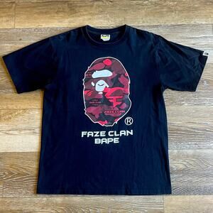 BAPE x FaZe Clan Tee Shirt L Single Stitch A Bathing Ape Streetwear Double Sided